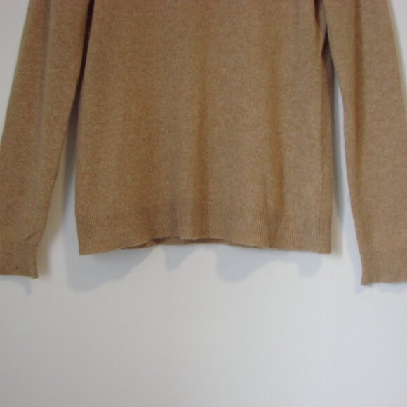 Cashmere Tan Beige Crewneck Sweater Lord & Taylor Ribbed Long Sleeve Medium - Picture 6 of 9
